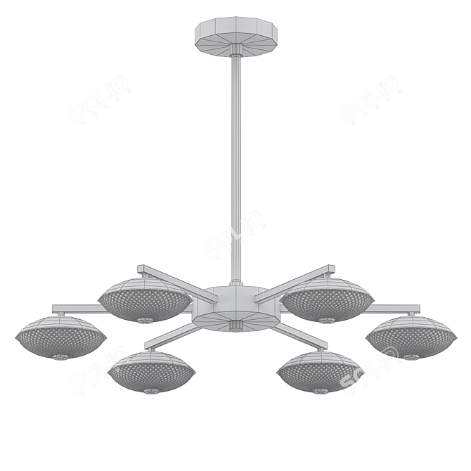 Minimalist Industrial Style Chandelier 3D model image 2