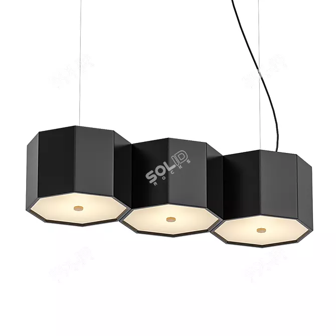 Scandinavian Style Black Prizma Pendant 3D model image 1