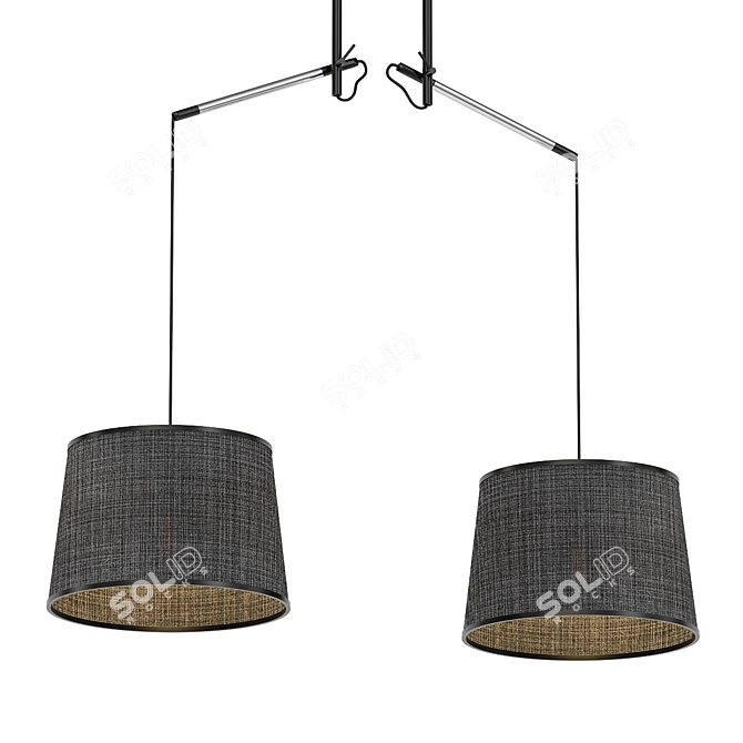 Elegant Textile Pendant Light 3D model image 1