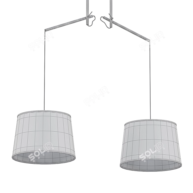 Elegant Textile Pendant Light 3D model image 2