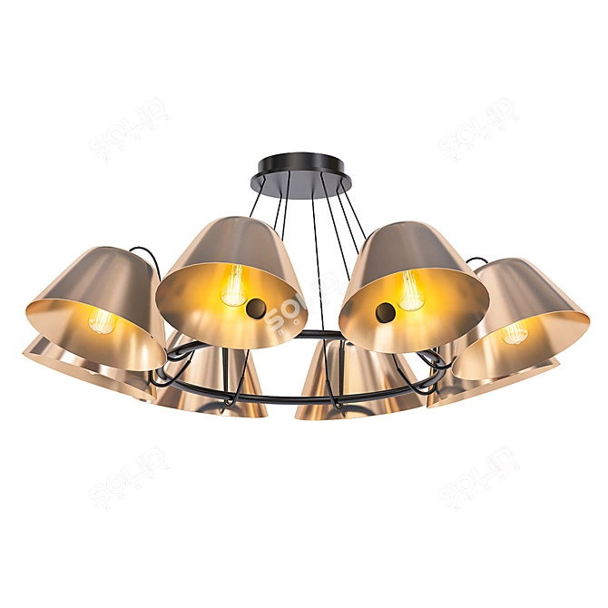 Industrial Style Ceiling Chandelier 3D model image 1