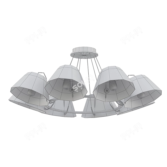 Industrial Style Ceiling Chandelier 3D model image 2