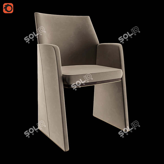 Elegant Velvet Dining Chair 3D model image 4