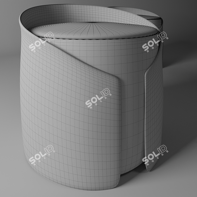 Cozy Knit Pouf 3D model image 4