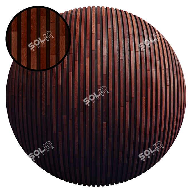 Striped Wood Panel: PBR Textures & 3D Files 3D model image 1