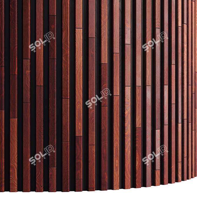 Striped Wood Panel: PBR Textures & 3D Files 3D model image 2