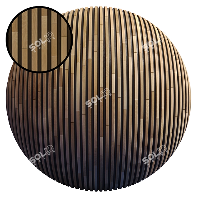 Striped Wood Panel Texture Kit 3D model image 1