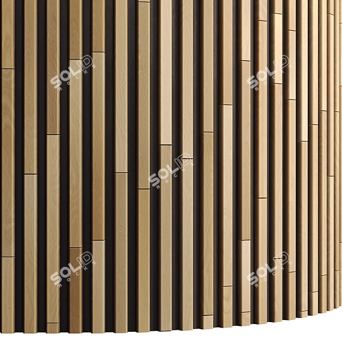 Striped Wood Panel Texture Kit 3D model image 2
