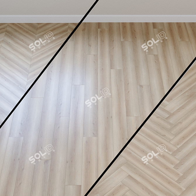 Premium Beige Oak Laminate 3D model image 1