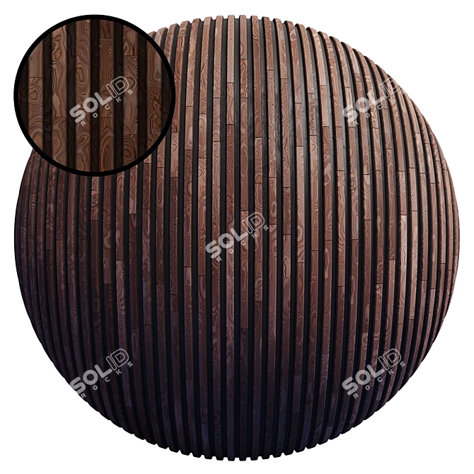 Striped Wood Panel: High-Quality 4K PBR Textures 3D model image 1