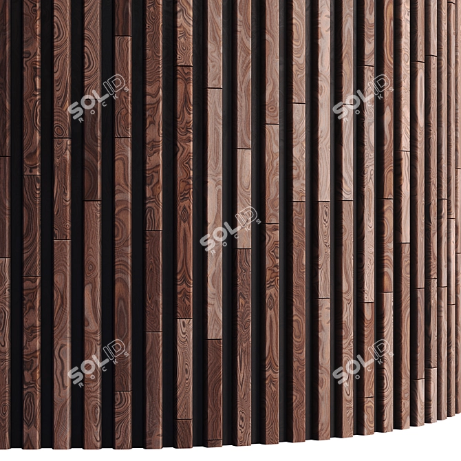 Striped Wood Panel: High-Quality 4K PBR Textures 3D model image 2