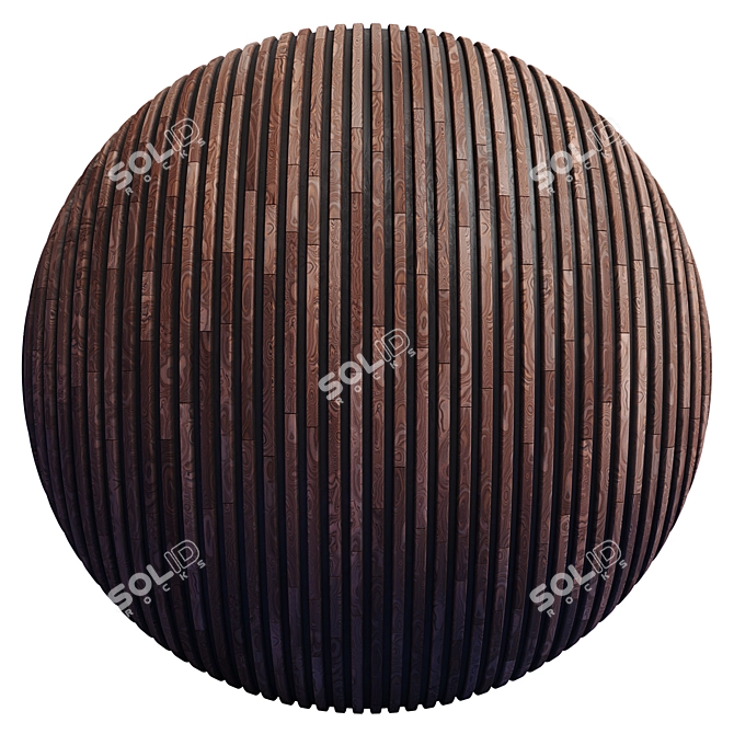 Striped Wood Panel: High-Quality 4K PBR Textures 3D model image 3