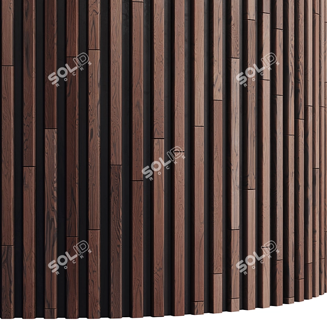 Striped Wood Panel Texture Set 3D model image 2