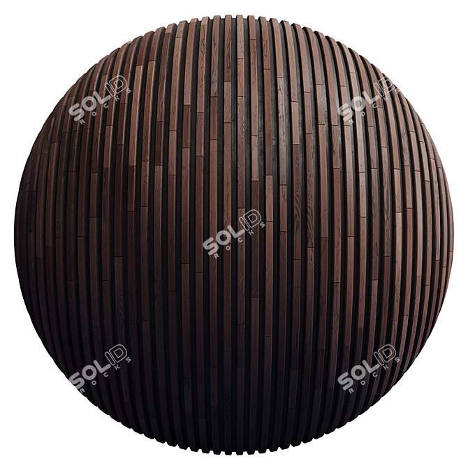 Striped Wood Panel Texture Set 3D model image 3