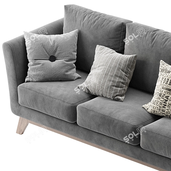 Dublin 3 Dusty Blue Sofa 3D model image 2