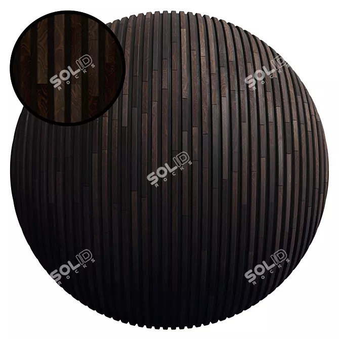 Striped Wood Panel - High-Quality PBR Texture Set 3D model image 1