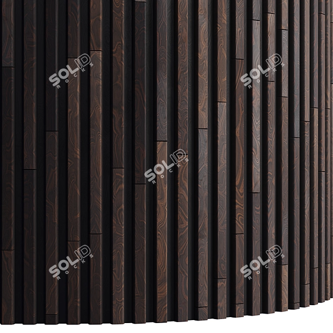 Striped Wood Panel - High-Quality PBR Texture Set 3D model image 2