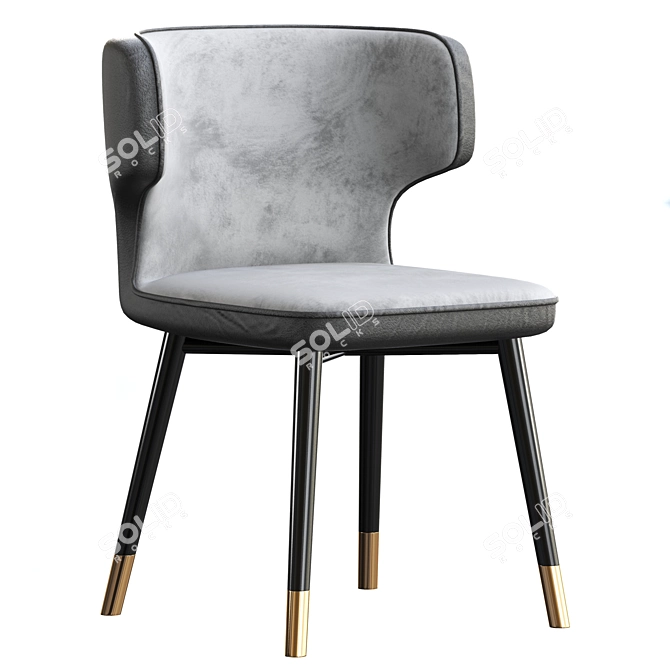 Luxury Velvet Side Chair: Fortunato 3D model image 1