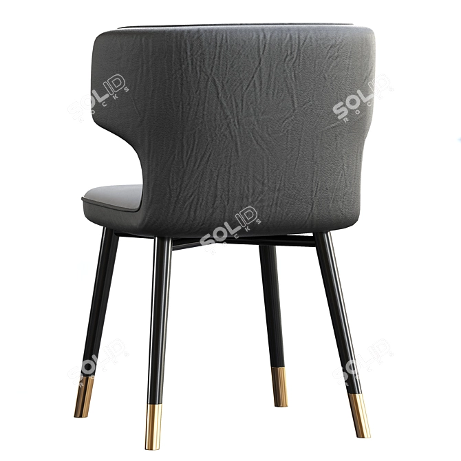 Luxury Velvet Side Chair: Fortunato 3D model image 4