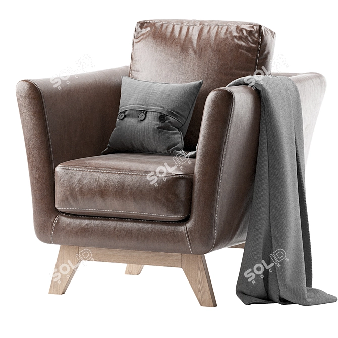 Dublin Dusty Leather Armchair 3D model image 1