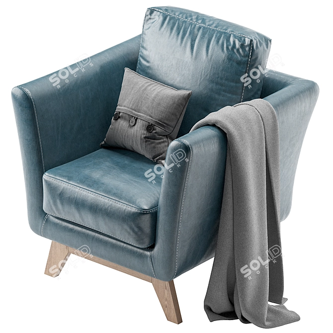 Dublin Dusty Leather Armchair 3D model image 3