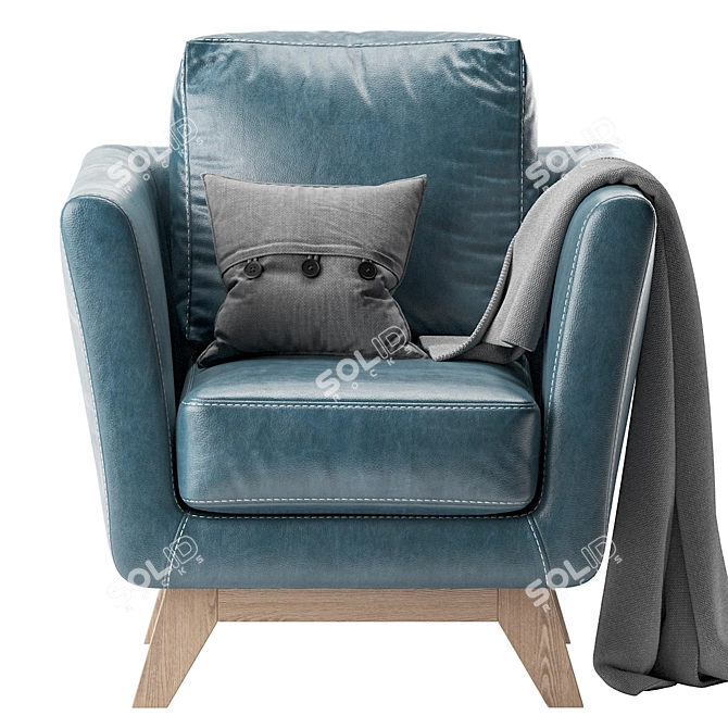 Dublin Dusty Leather Armchair 3D model image 4