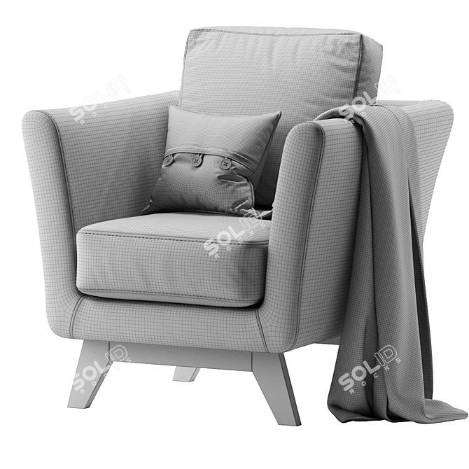 Dublin Dusty Leather Armchair 3D model image 5