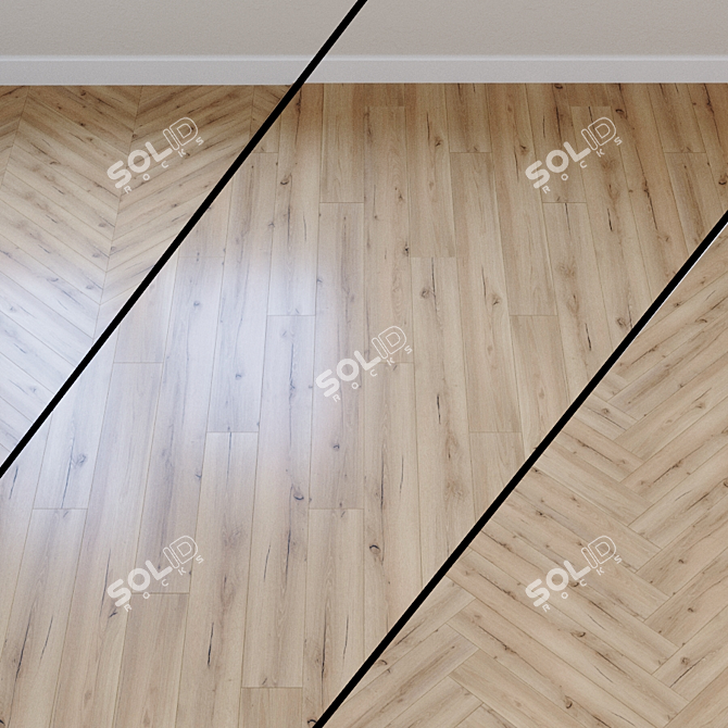 Beige Rustic Oak Laminate 3D model image 1