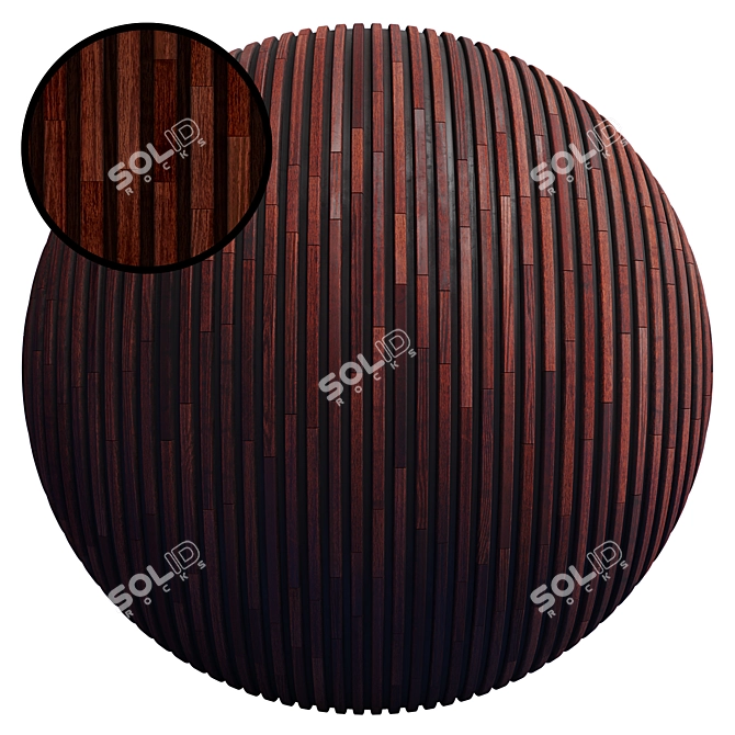 Striped Wood Panel: PBR, PNG, 4K 3D model image 1