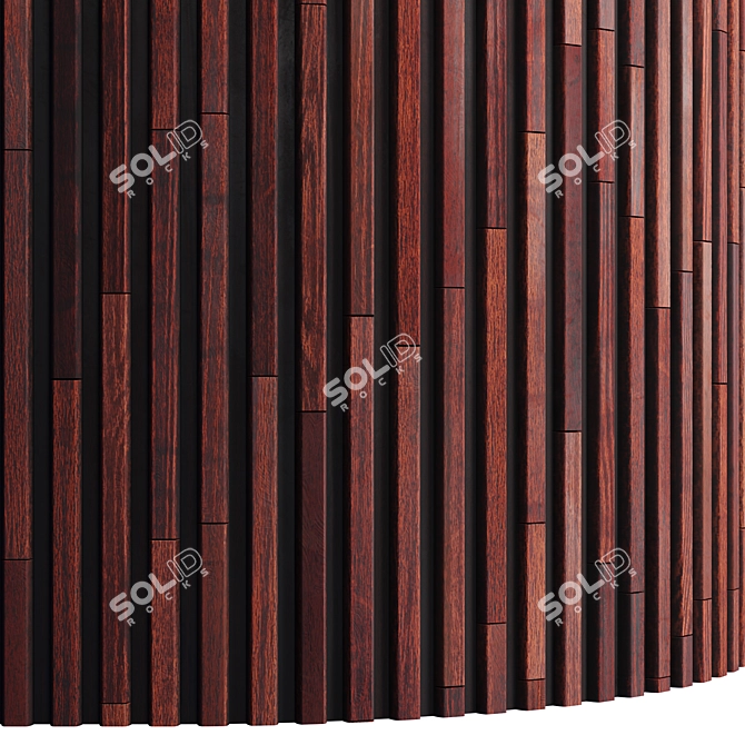 Striped Wood Panel: PBR, PNG, 4K 3D model image 2