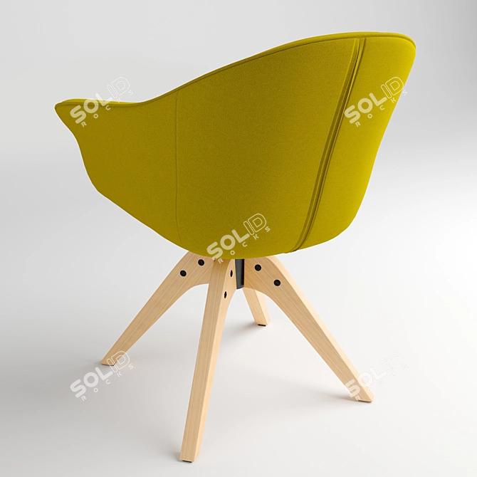 Vintage Office Swivel Armchair Quilda 3D model image 13