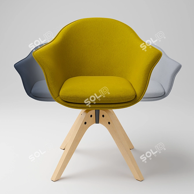 Vintage Office Swivel Armchair Quilda 3D model image 14