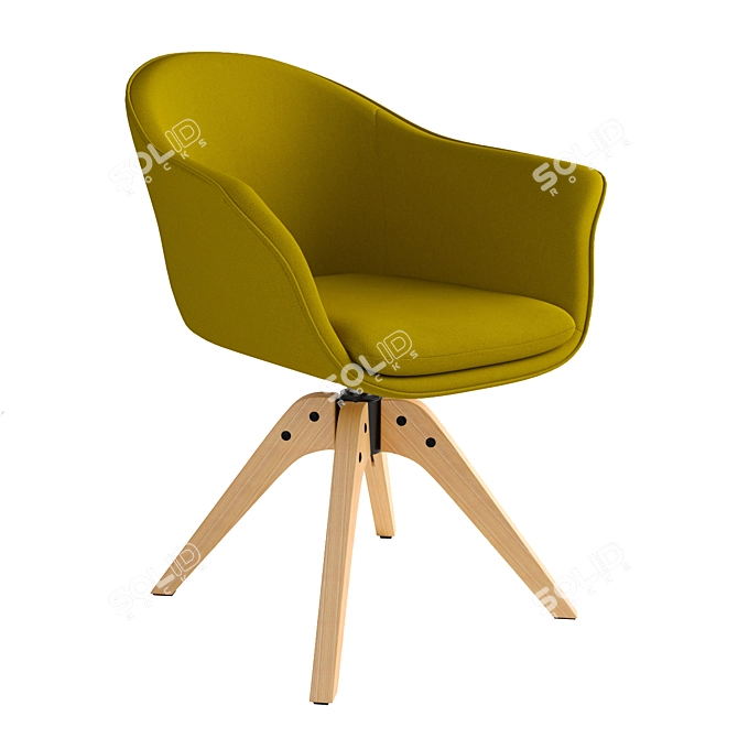 Vintage Office Swivel Armchair Quilda 3D model image 16