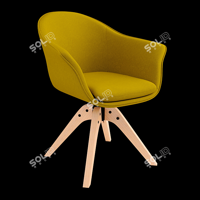 Vintage Office Swivel Armchair Quilda 3D model image 18