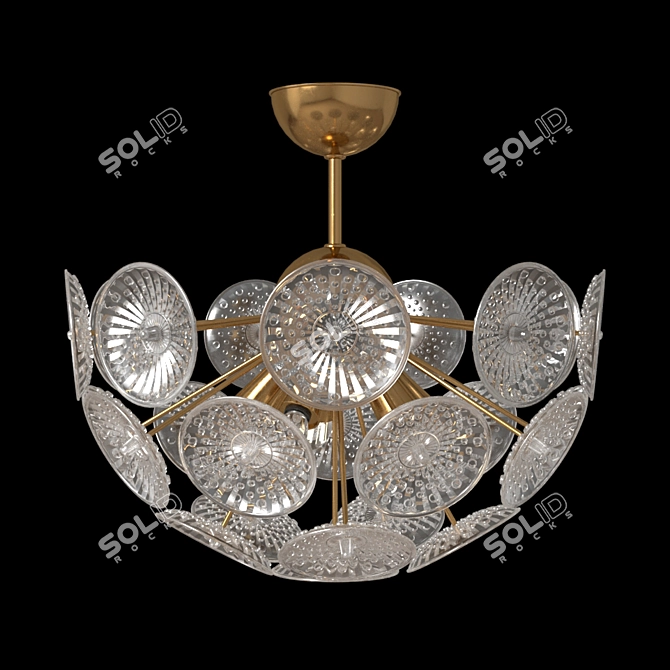  Retro Sputnik Vintage Chandelier 3D model image 1