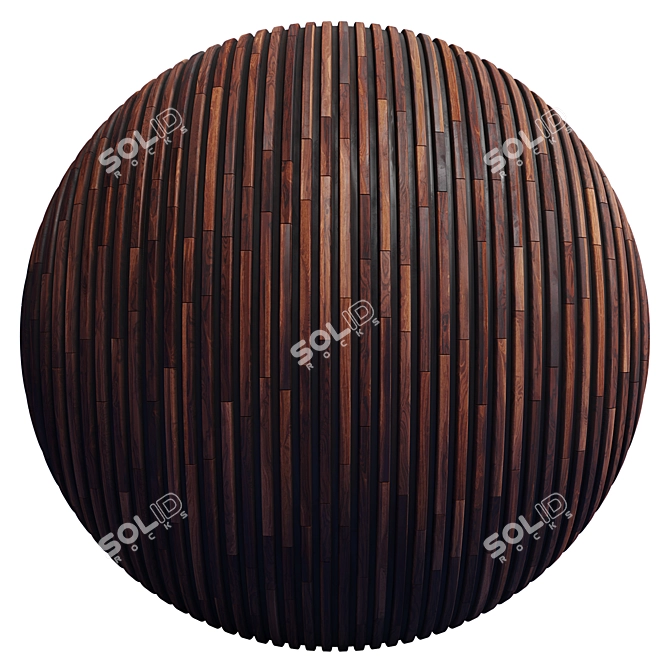 Striped Wood Panel: PBR 4K 3D model image 3