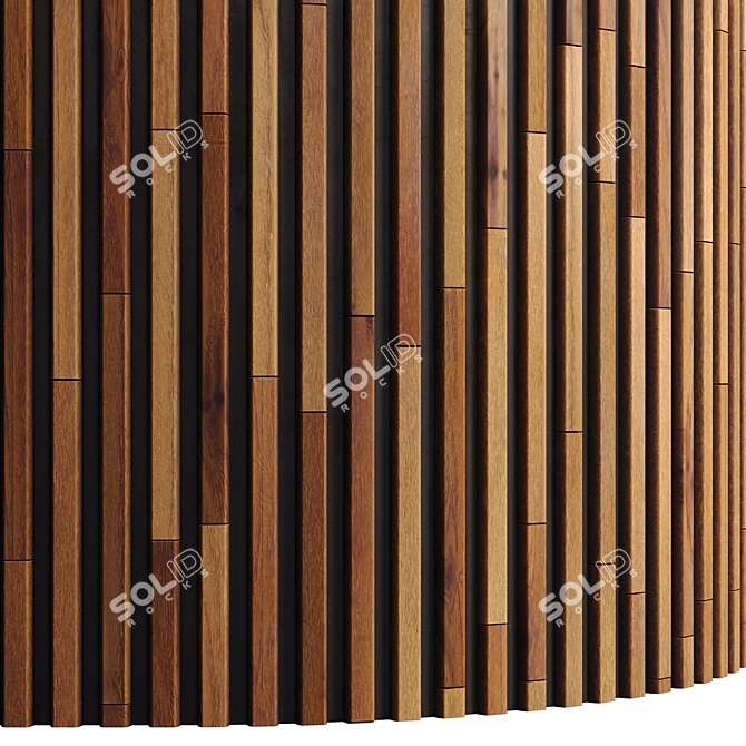 Striped Wood Panel - High-Res PBR Textures 3D model image 2