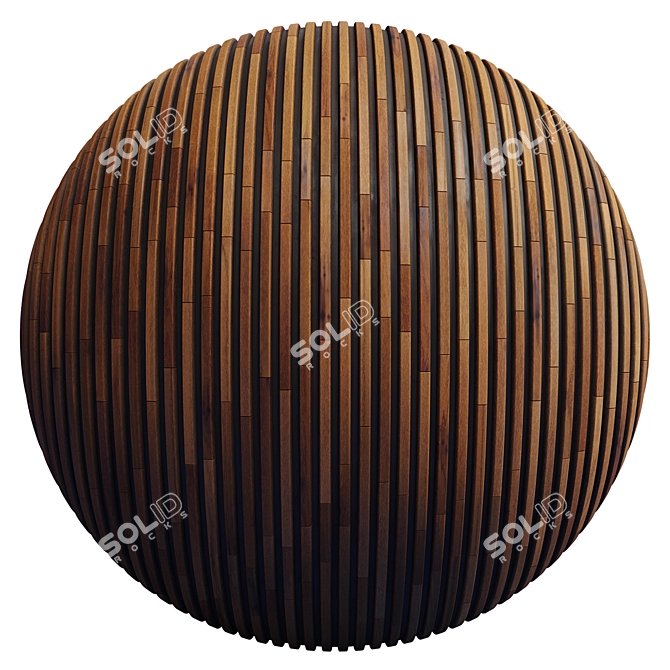 Striped Wood Panel - High-Res PBR Textures 3D model image 3