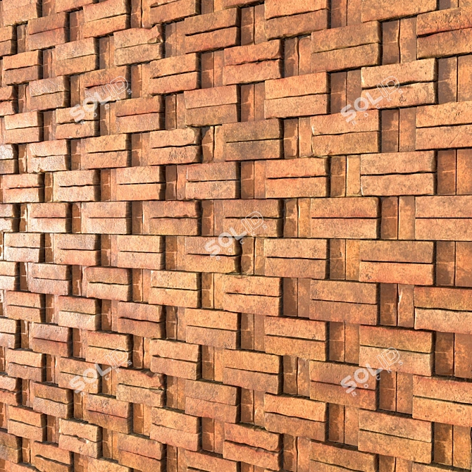 Seamless Brick PBR Material 3D model image 1