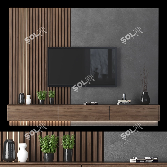 Versatile TV Wall Unit: Contemporary Design 3D model image 2