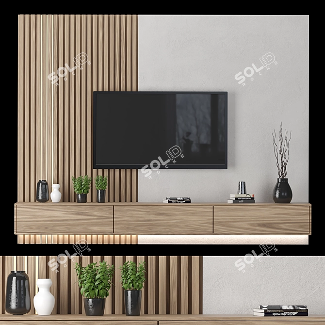 Versatile TV Wall Unit: Contemporary Design 3D model image 3