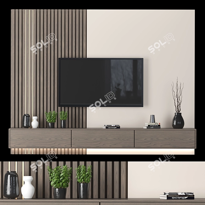 Versatile TV Wall Unit: Contemporary Design 3D model image 4