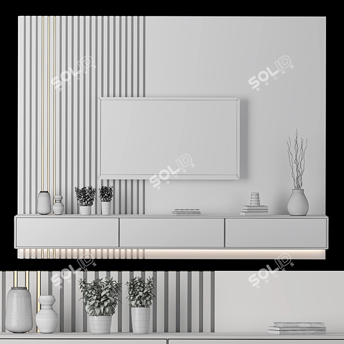 Versatile TV Wall Unit: Contemporary Design 3D model image 5