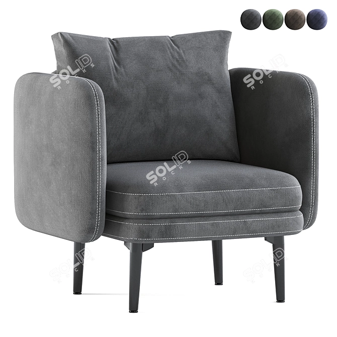 Auburn Armchair: Classic Elegance for Your Living Space 3D model image 1