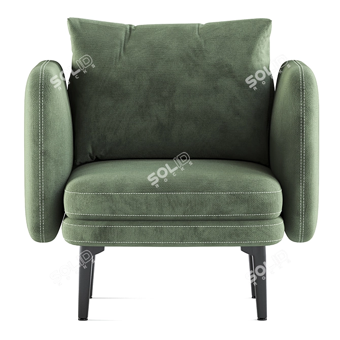Auburn Armchair: Classic Elegance for Your Living Space 3D model image 2