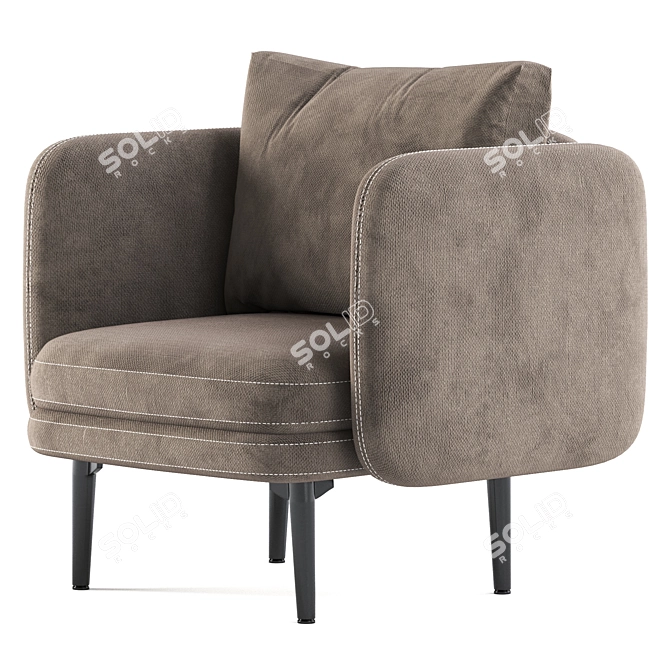 Auburn Armchair: Classic Elegance for Your Living Space 3D model image 3