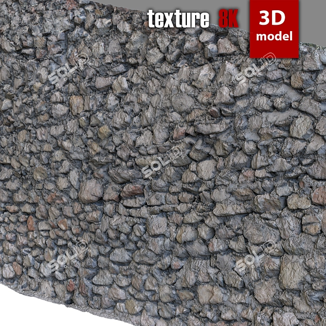 8K Stone Wall Texture - High Detail & Fast Render 3D model image 2
