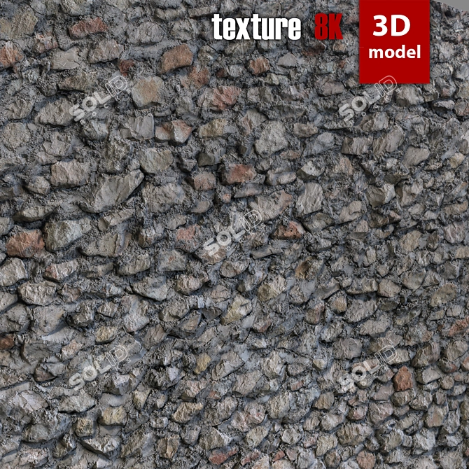 8K Stone Wall Texture - High Detail & Fast Render 3D model image 4