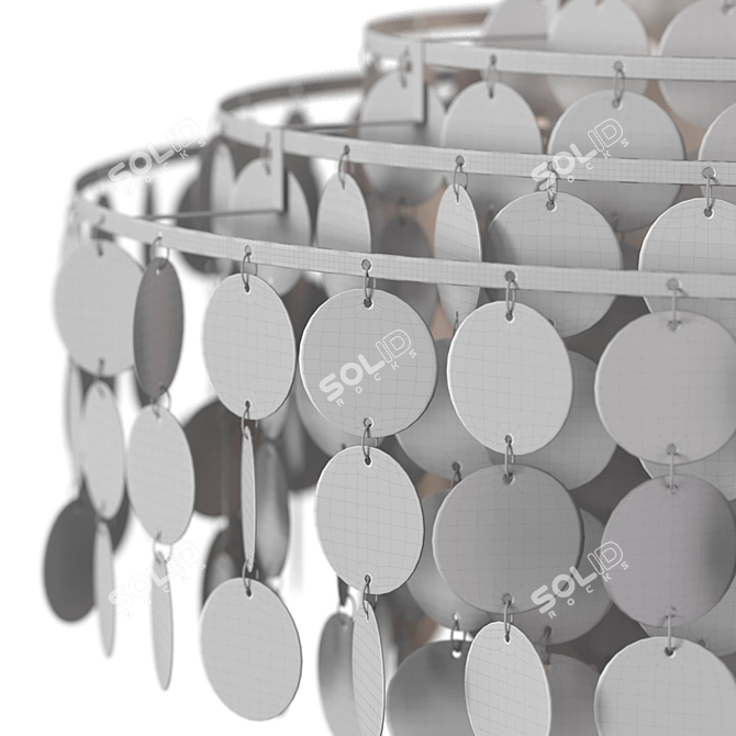 Elegant Shell & Chrome Chandelier 3D model image 3