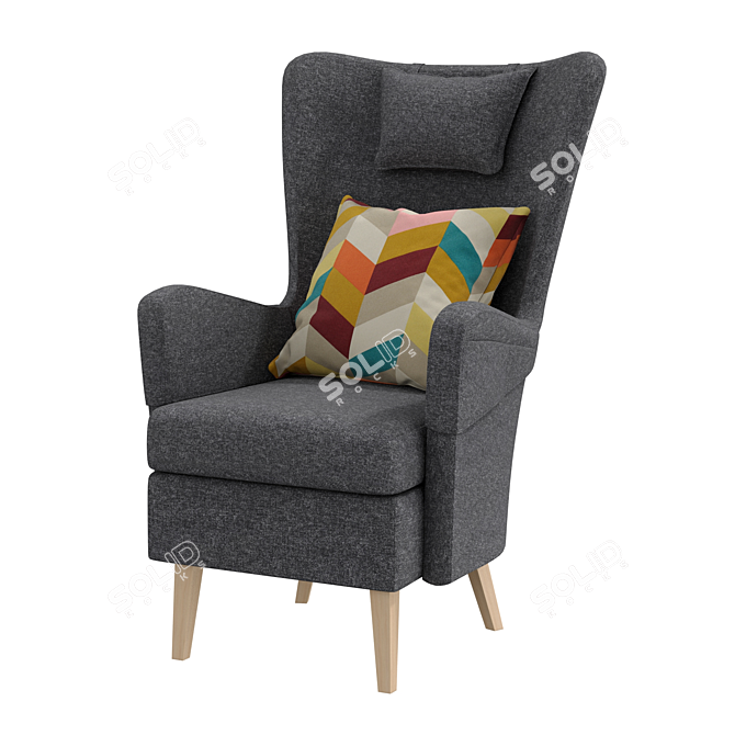 Comfortable OMTÄNKSAM Armchair 3D model image 1